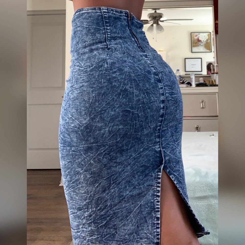High Waisted “Jean” skirt
